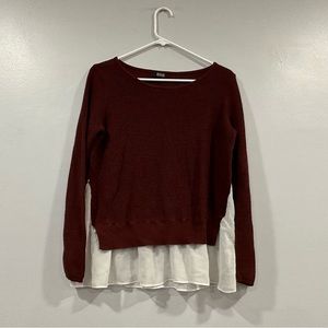 A.N.A Red Woven Double Layered Sweater Medium M